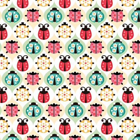 David Textiles Fabric - Ladybug Diamonds - Potpourri of Novelty by David Textiles Collection - DT-5336-4C-1 - Cotton Fabric