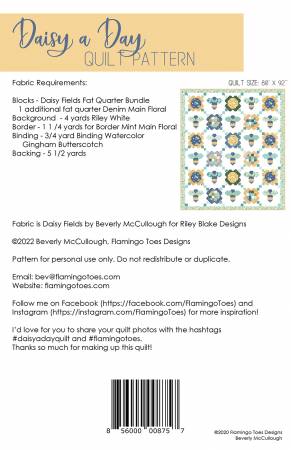Daisy a Day Quilt Pattern - From Flamingo Toes by Beverly McCullough - FT-8757 - Quilt Pattern