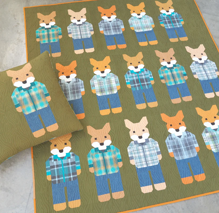 Elizabeth Hartman Quilt Pattern - Foxes in Flannels - Elizabeth Hartman - #EH080 - Quilt Pattern