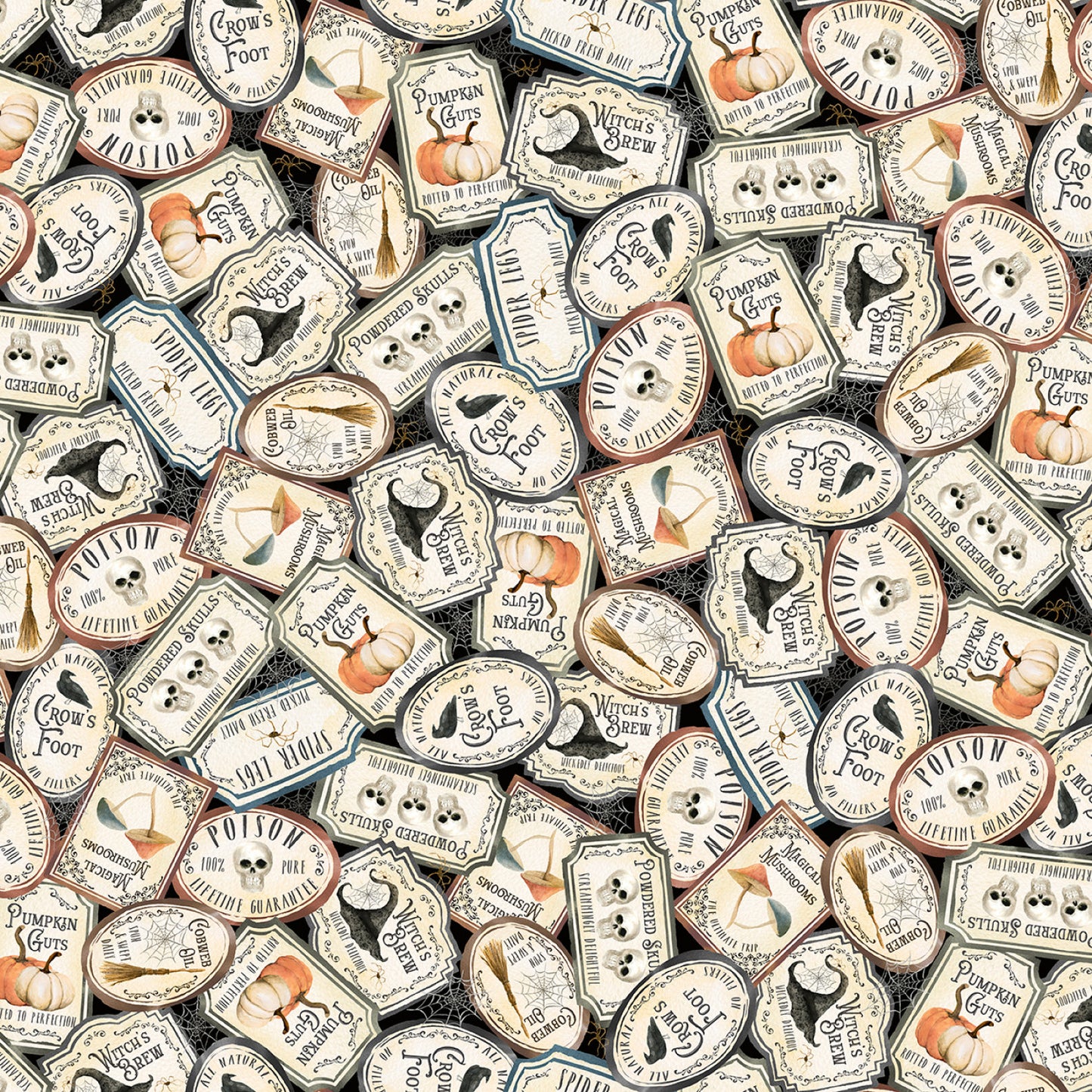 P&B Textiles Fabric - Packed Potion Labels - Hocus Pocus by Deane Beesley Collection - Halloween - Cotton Fabric