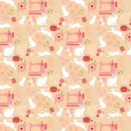 Poppie's Patchwork Club Fabric - Beatrix - Cream - PP23601 - Cotton Fabric