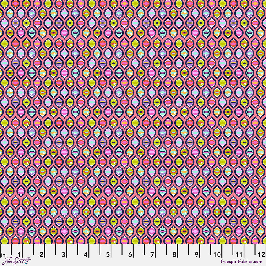 Free Spirit Tula Pink Tabby Road Deja Vu Fabric - Cats Eyes - Prism - PWTP095.PRISM - Cotton Fabric