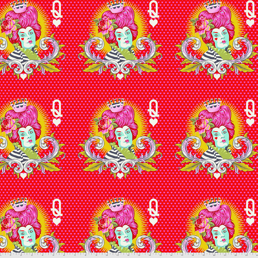 Free Spirit Tula Pink Curiouser & Curiouser Fabric - The Red Queen - WONDER - #PWTP160 - Cotton Fabric