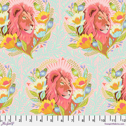 Free Spirit Tula Pink Everglow - Good Hair Day - Lunar - PWTP201.LUNAR - Lion - Cotton Fabric