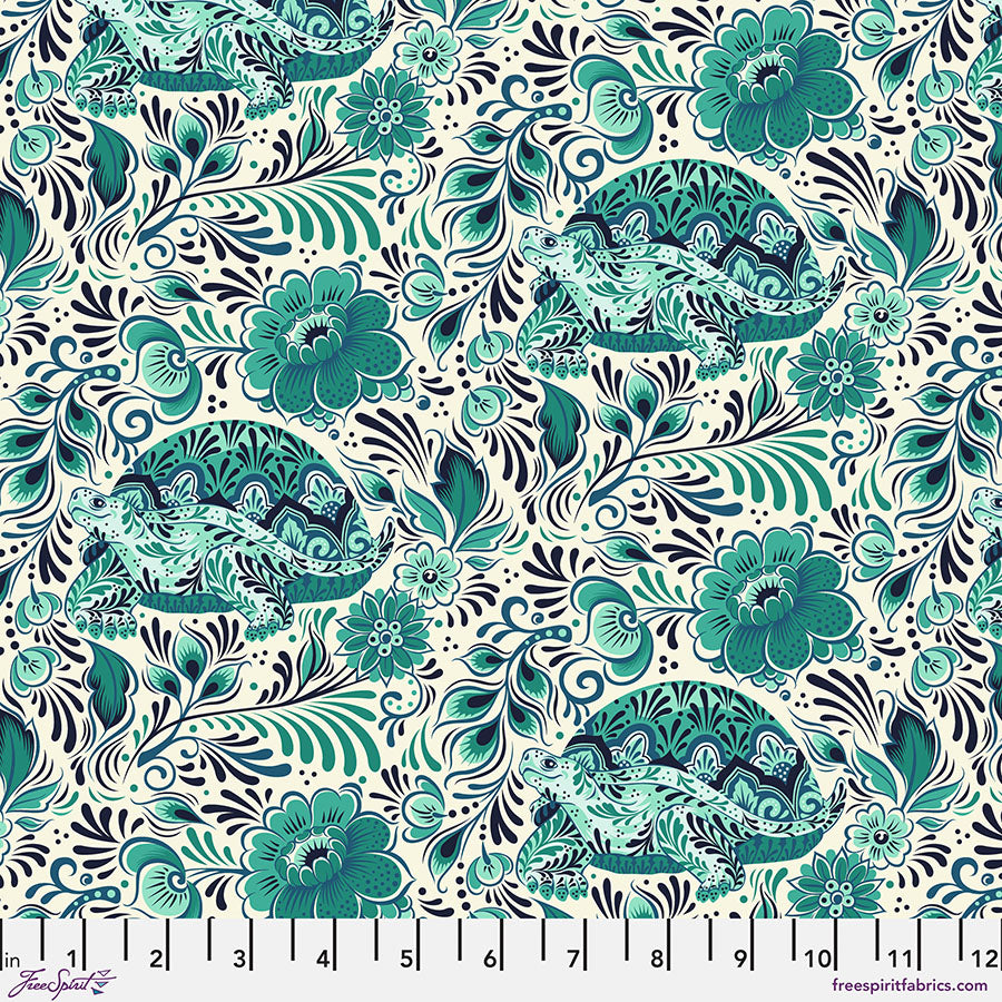Free Spirit Tula Pink Besties Fabric - No Rush - Bluebell - PWTP2216 - Cotton Fabric
