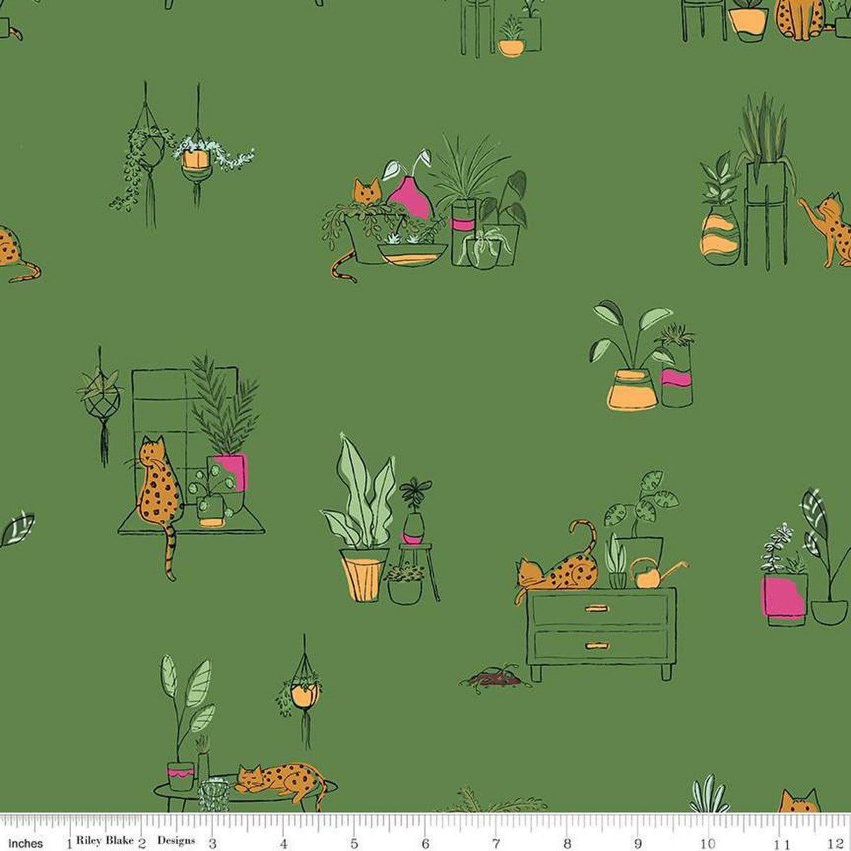 Riley Blake Fabric - Leafy Keen Main Clover - SC12640 - Amanda Niederhauser- Cotton