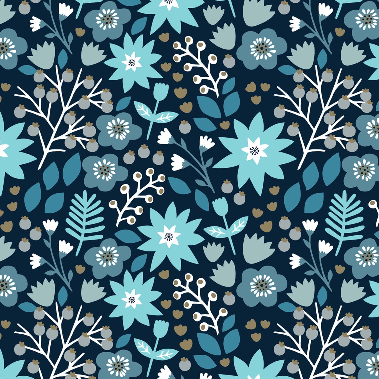 Dashwood Studio - Starlit Hollow - Metallic - Sian Summerhayes - SHOL 1691 - Floral - Flowers - Cotton Fabric