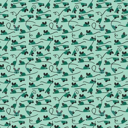 Dear Stella Mouse Fabric - Bermuda Mice - #ST-DLW2908 - Hugs N Purrs by Leezaworks - Cotton
