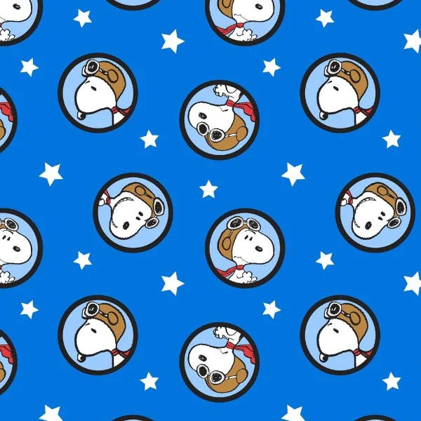 Snoopy Fabric - Peanuts - Airplane Snoopy - Dog - Beagle - Cotton Fabric