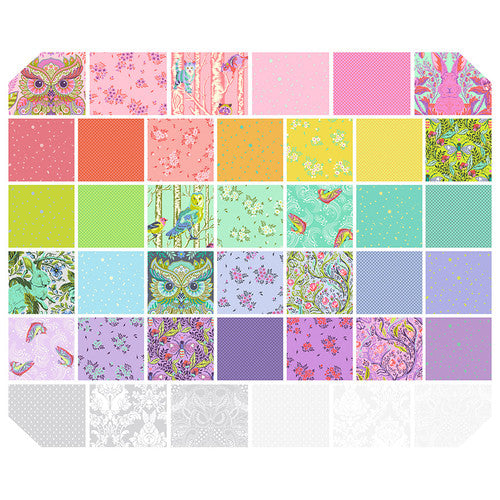 Free Spirit Tula Pink Fat Quarters - Full Moon Forest II - 40 Fat Quarters Bundle - Cotton