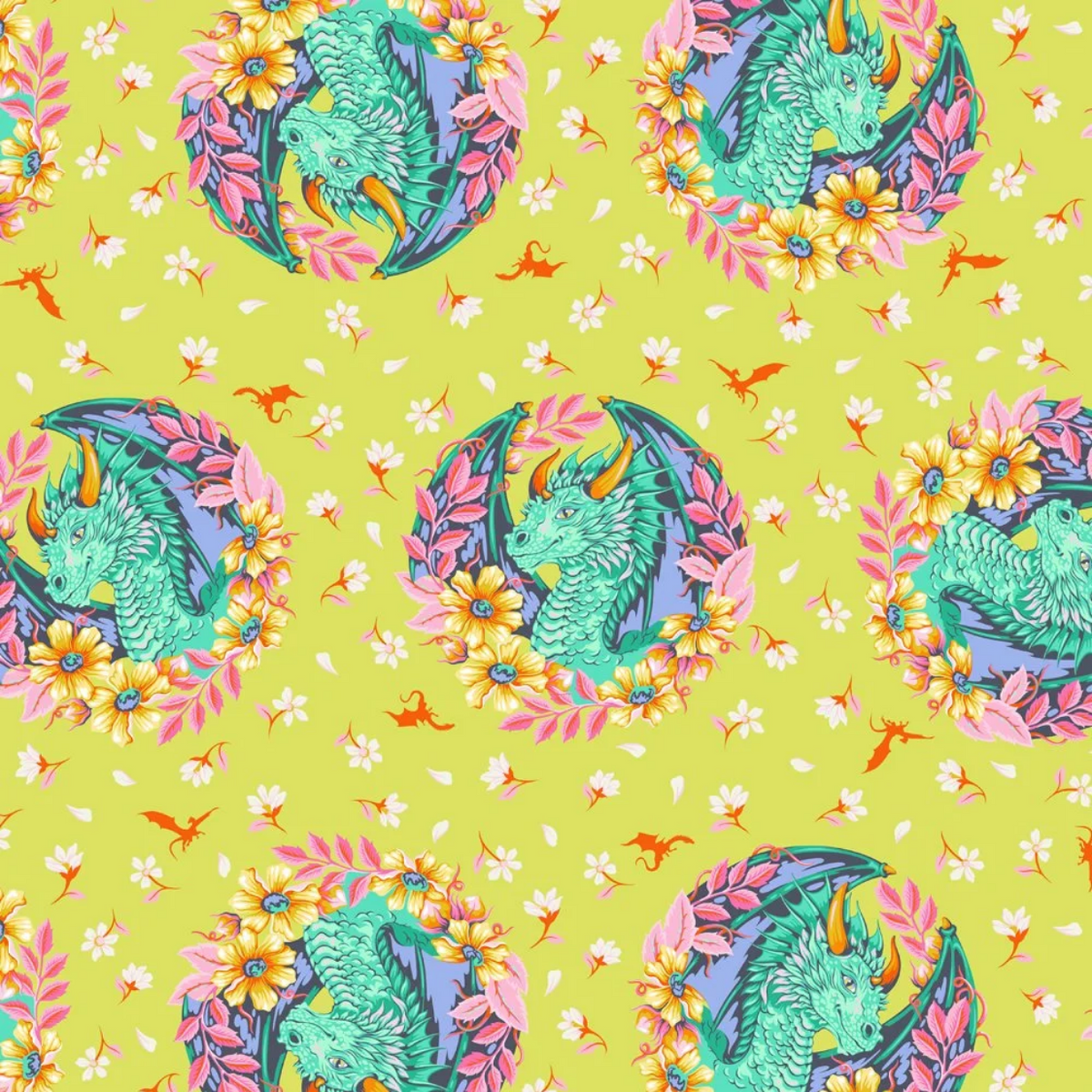 Free Spirit Tula Pink Legendary Fabric - Dragon Ball She - Apple - PWTP282 - Cotton Fabric