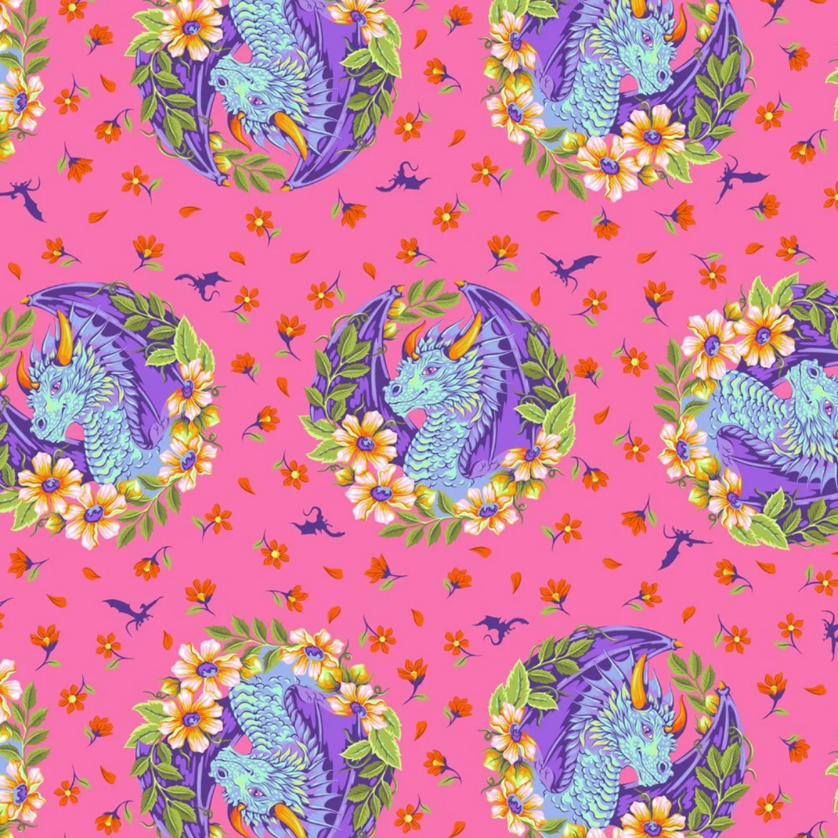 Free Spirit Tula Pink Legendary Fabric - Dragon Ball She - Sugarplum - PWTP282 - Cotton Fabric