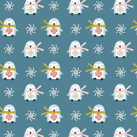 Dashwood Studio Fabric - Winter Folk - Nordic Penguins - WINT-2143 - Cotton Fabric