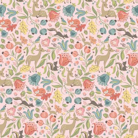 Poppie Cotton Woodland Fabric - Blush Deer Meadow - Wildwood by Sheri McCulley Collection - #WW25102 - Cotton