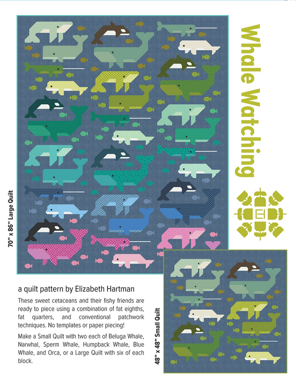 Elizabeth Hartman Quilt Pattern - Whale Watching - Elizabeth Hartman - #EH087 - Quilt Pattern - Whales