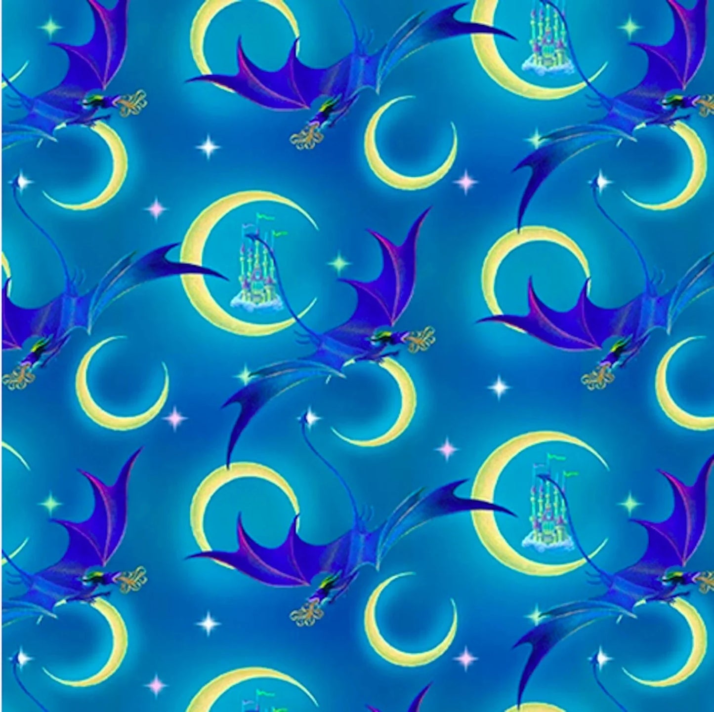 Studio E Rainbow Dragon Fabric - Sue Ellen Brown - Cotton
