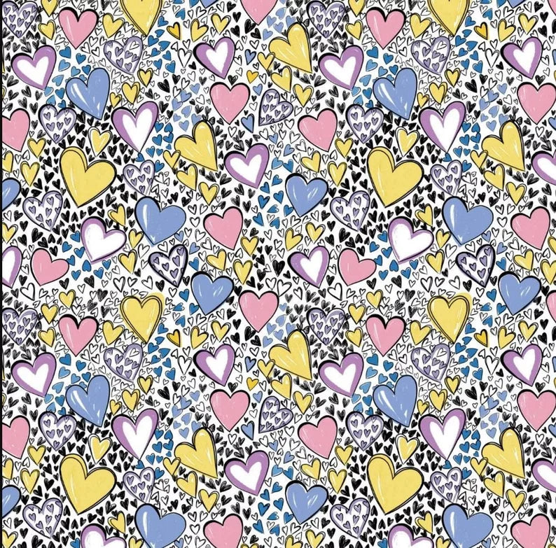 Camelot Fabric - Mysticat Hearts Fabric - Cotton Fabric