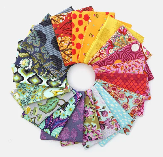 Free Spirit Tula Pink Fat Quarters - Throwback 2017 Fat Quarter Bundle - Tabby Road - Eden - Slow and Steady - Elizabeth - Moon Shine - Chipper - Birds and the Bees - RETIRED (HARD TO FIND) - LAST ONE