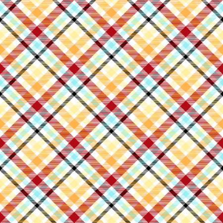 Henry Glass Multi Bias Plaid Glow Fabric - Monsterocity with Glow- Shelly Comiskey Collection - #1236G-84 - Cotton Fabric