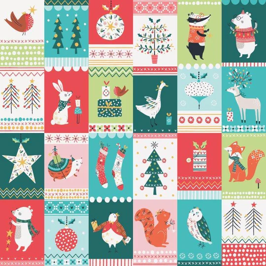Dashwood Studios Fabric - Forest Friends - 1845 Metallic - Ali Brooks - Christmas - Cotton Fabric