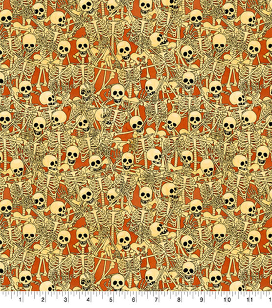 Springs Creative Fabric - Bone Dance Fabric - Springs Creative - Halloween - Skeleton - Cotton Fabric