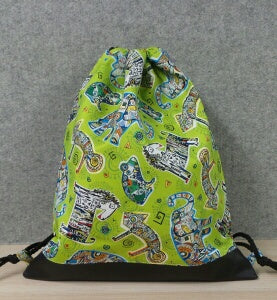 Animal Drawstring Bag - Handmade Drawstring Bag – Drawstring Backpack - On the Go Bag - Toy Sack - Elephant - Lizard - Frog - Horse