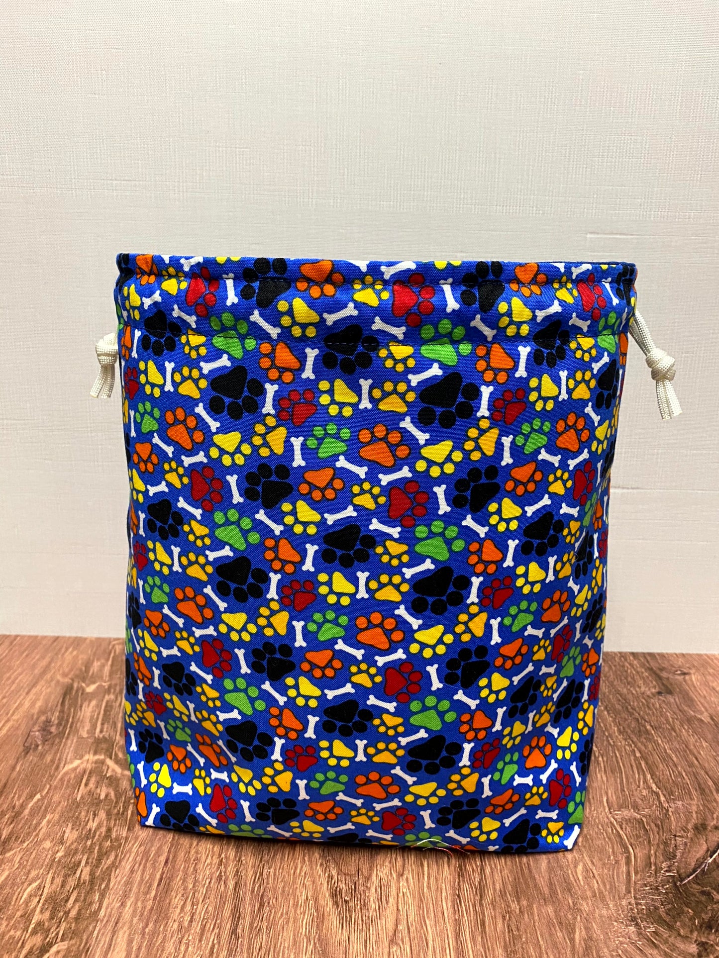 Dog Project Bag - Drawstring Bag – Crochet Bag - Knitting Bag - Cross Stitch Bag - Craft Bag - Bingo Bag