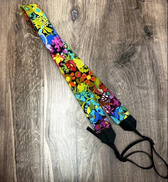Floral Adjustable Handmade Fabric Camera Strap - DSLR Strap - Photography Accessories - Flower - Artistic - Gift