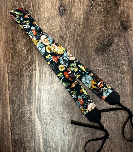 Mushroom Adjustable Handmade Fabric Camera Strap - DSLR Strap - Photography Accessories - Floral - Artistic - Gift