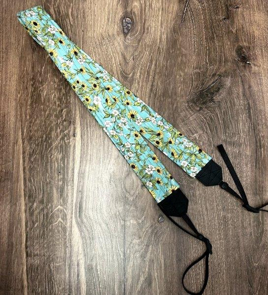 Sunflower Adjustable Handmade Fabric Camera Strap - DSLR Strap - Photography Accessories - Flower - Artistic - Floral - Gift