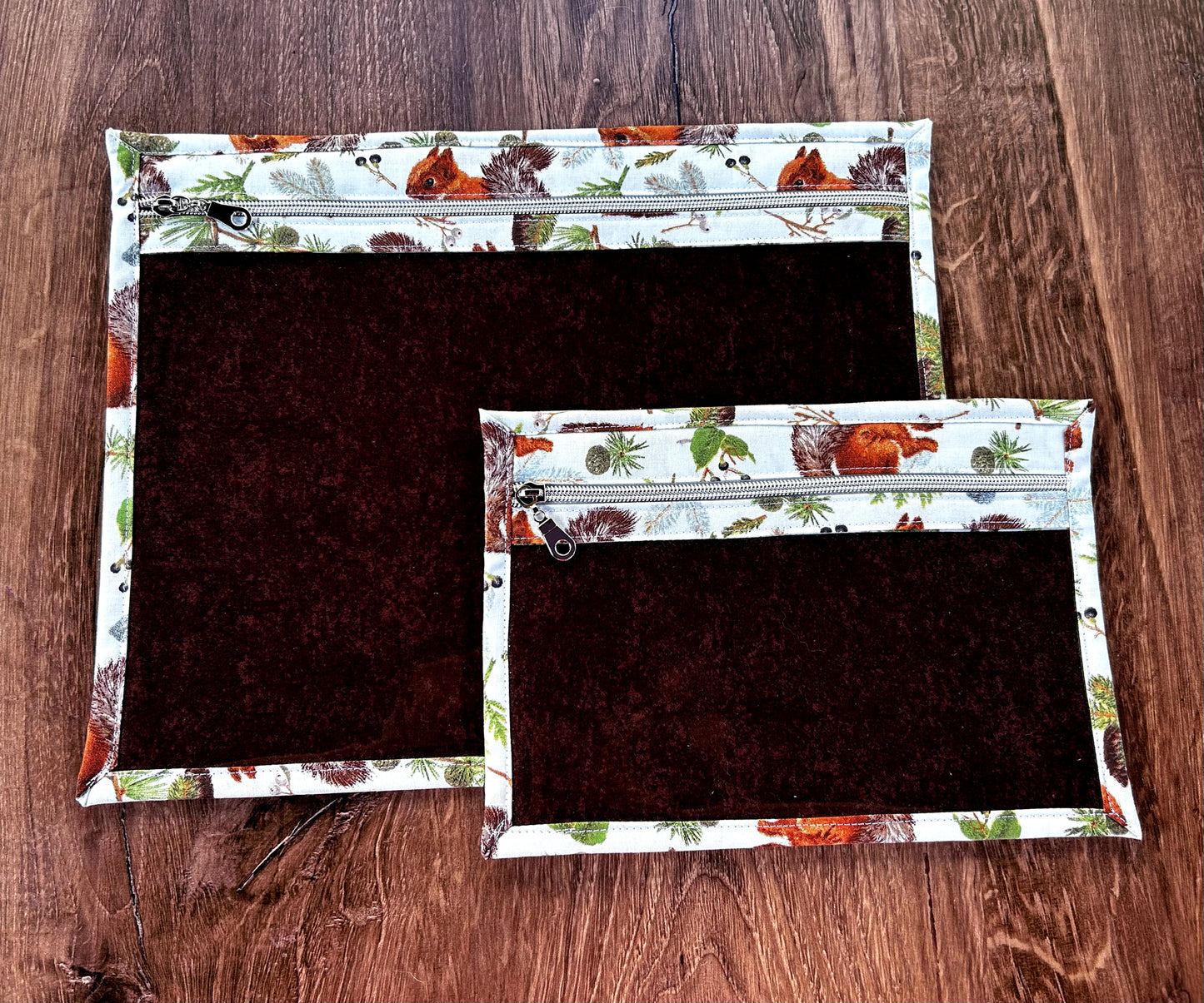 Vinyl Cross Stitch Project Bag - Embroidery bag - Project Bag - Knitting & Crochet Bag - Storage - Organizer - Squirrel Project Bag Notions