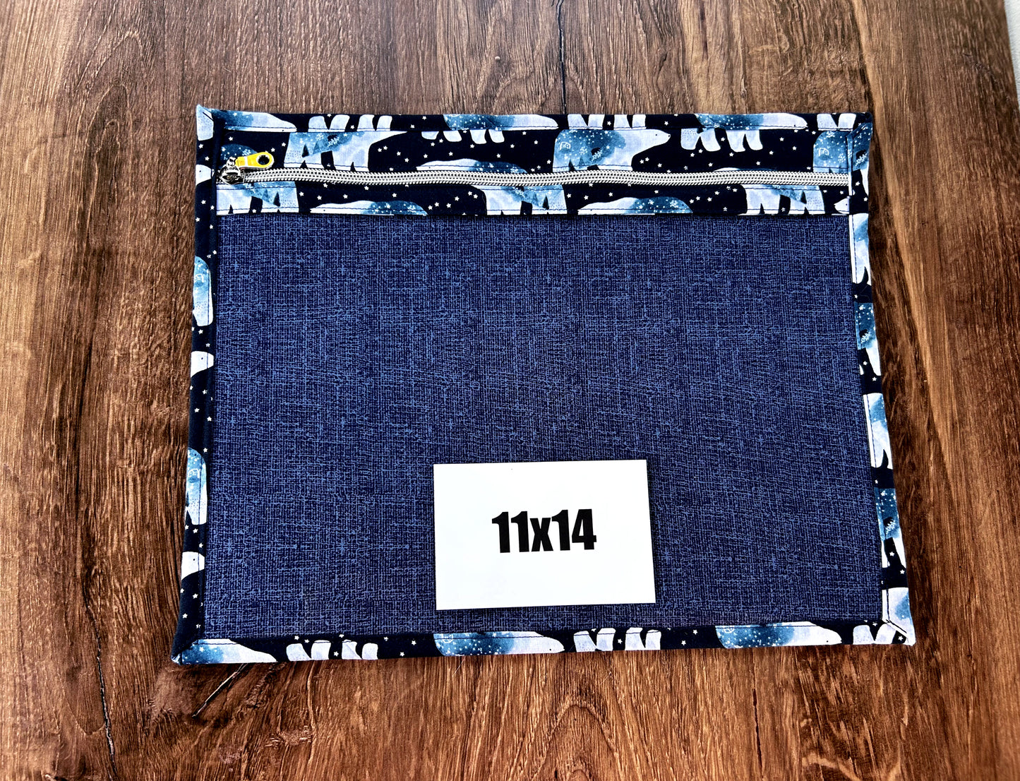 Vinyl Cross Stitch Project Bag - Embroidery bag - Project Bag - Knitting & Crochet Bag - Storage - Organizer - Notions - Polar Bear