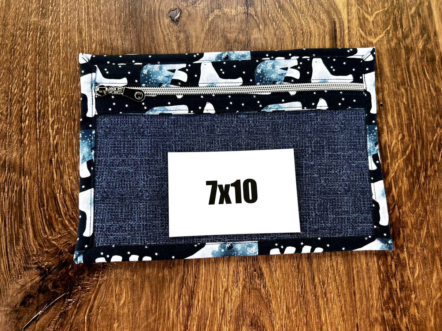 Vinyl Cross Stitch Project Bag - Embroidery bag - Project Bag - Knitting & Crochet Bag - Storage - Organizer - Notions - Polar Bear