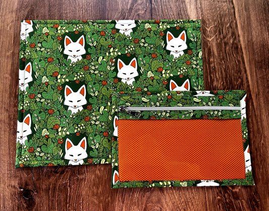 Vinyl Cross Stitch Project Bag - Embroidery bag - Project Bag - Knitting & Crochet Bag - Storage - Organizer - Fox Project Bag - Notions