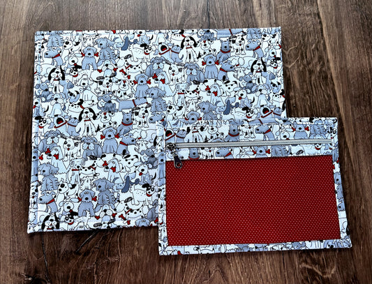 Vinyl Cross Stitch Project Bag - Embroidery bag - Project Bag - Knitting & Crochet Bag - Storage - Organizer - Dog Project Bag - Notions