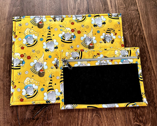 Vinyl Cross Stitch Project Bag - Embroidery bag - Project Bag - Knitting & Crochet Bag - Storage - Organizer - Gnome Project Bag - Notions