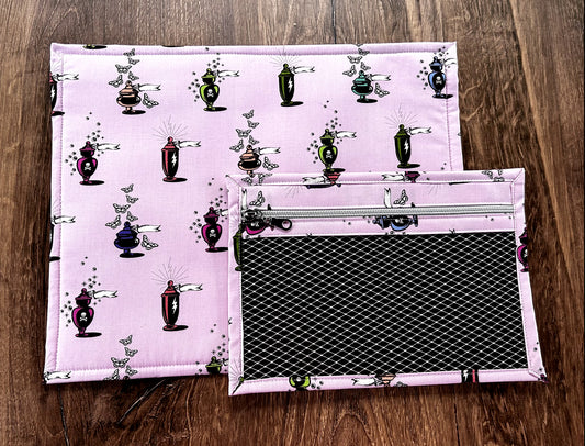Vinyl Cross Stitch Project Bag - Embroidery bag - Project Bag - Knitting & Crochet Bag - Storage - Organizer - Notions - Apothecary - Potion