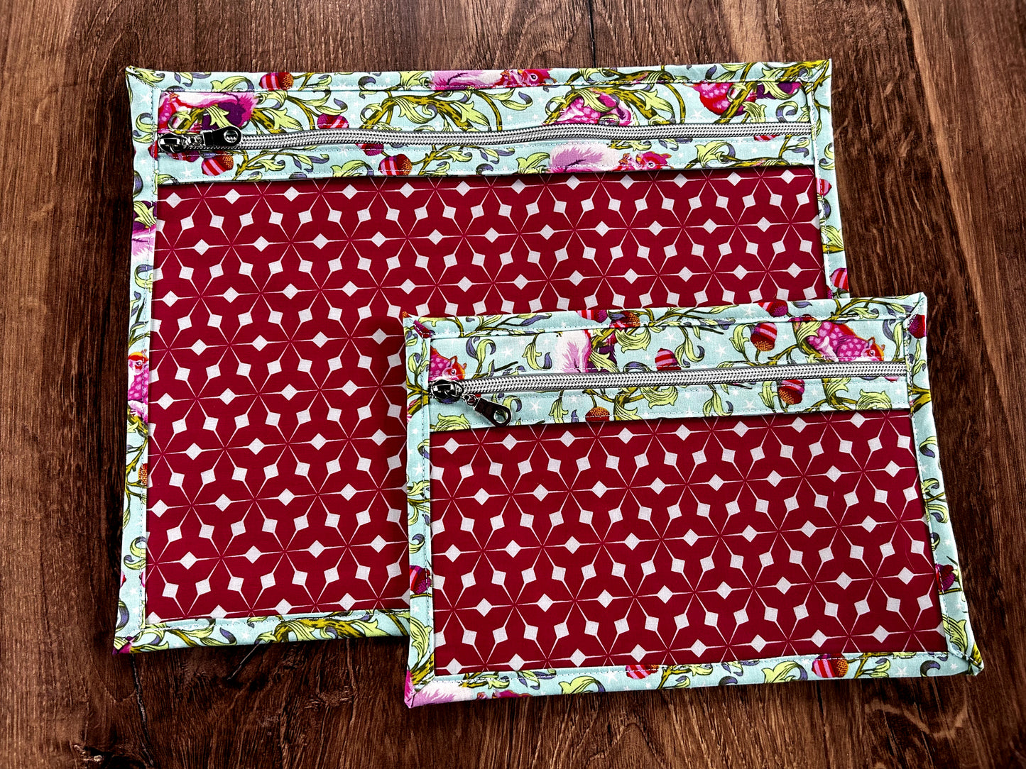 Vinyl Cross Stitch Project Bag - Embroidery bag - Project Bag - Knitting & Crochet Bag - Storage - Organizer - Squirrel Project Bag Notions