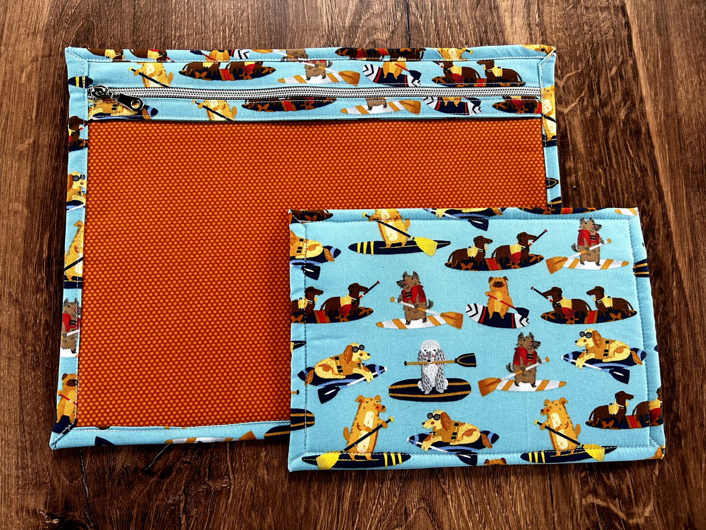 Vinyl Cross Stitch Project Bag - Embroidery bag - Project Bag - Knitting & Crochet Bag - Storage - Organizer - Notions - Dog Project Bag