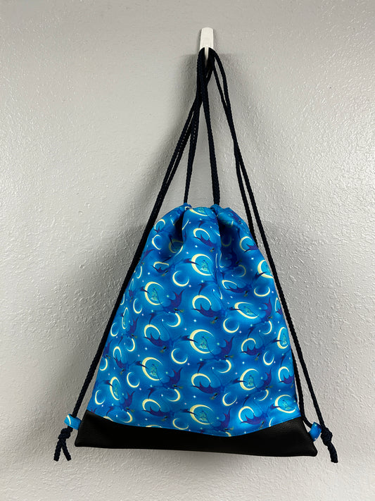 Dragon Drawstring Bag - Handmade Drawstring Bag – Drawstring Backpack - On the Go Bag - Overnight Bag