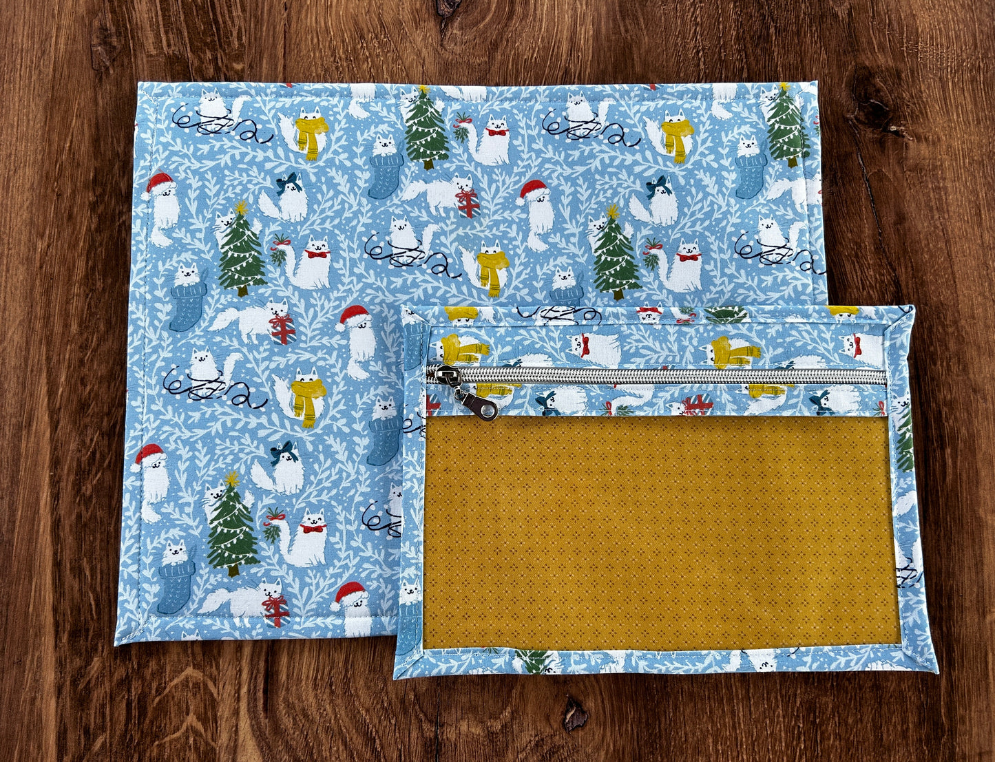 Vinyl Cross Stitch Project Bag - Embroidery bag - Project Bag - Knitting & Crochet Bag - Storage - Organizer - Cat Project Bag - Notions