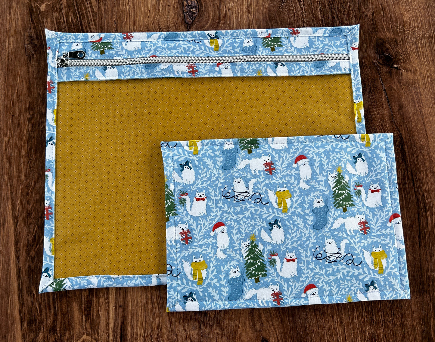 Vinyl Cross Stitch Project Bag - Embroidery bag - Project Bag - Knitting & Crochet Bag - Storage - Organizer - Cat Project Bag - Notions