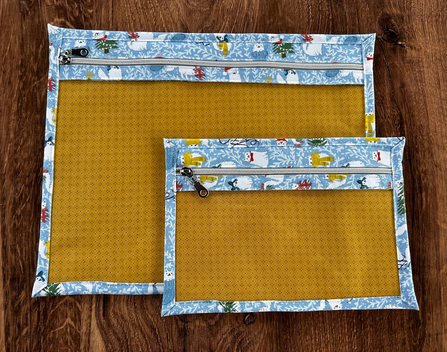Vinyl Cross Stitch Project Bag - Embroidery bag - Project Bag - Knitting & Crochet Bag - Storage - Organizer - Cat Project Bag - Notions
