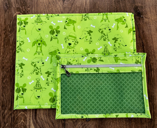 Vinyl Cross Stitch Project Bag - Embroidery bag - Project Bag - Knitting & Crochet Bag - Storage - Organizer - Dog Project Bag - Notions