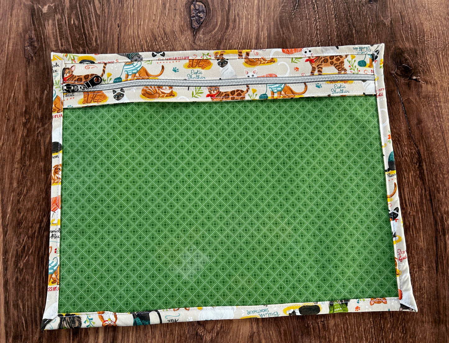 Vinyl Cross Stitch Project Bag - Embroidery bag - Project Bag - Knitting & Crochet Bag - Storage - Organizer - Cat Project Bag - Notions