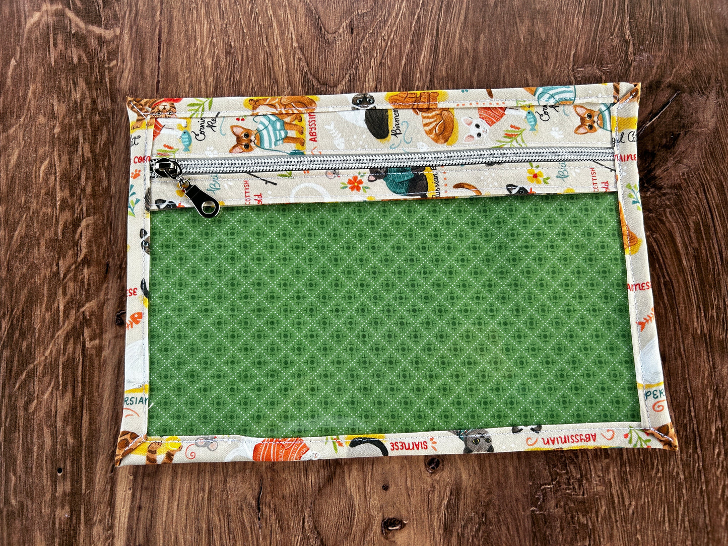 Vinyl Cross Stitch Project Bag - Embroidery bag - Project Bag - Knitting & Crochet Bag - Storage - Organizer - Cat Project Bag - Notions