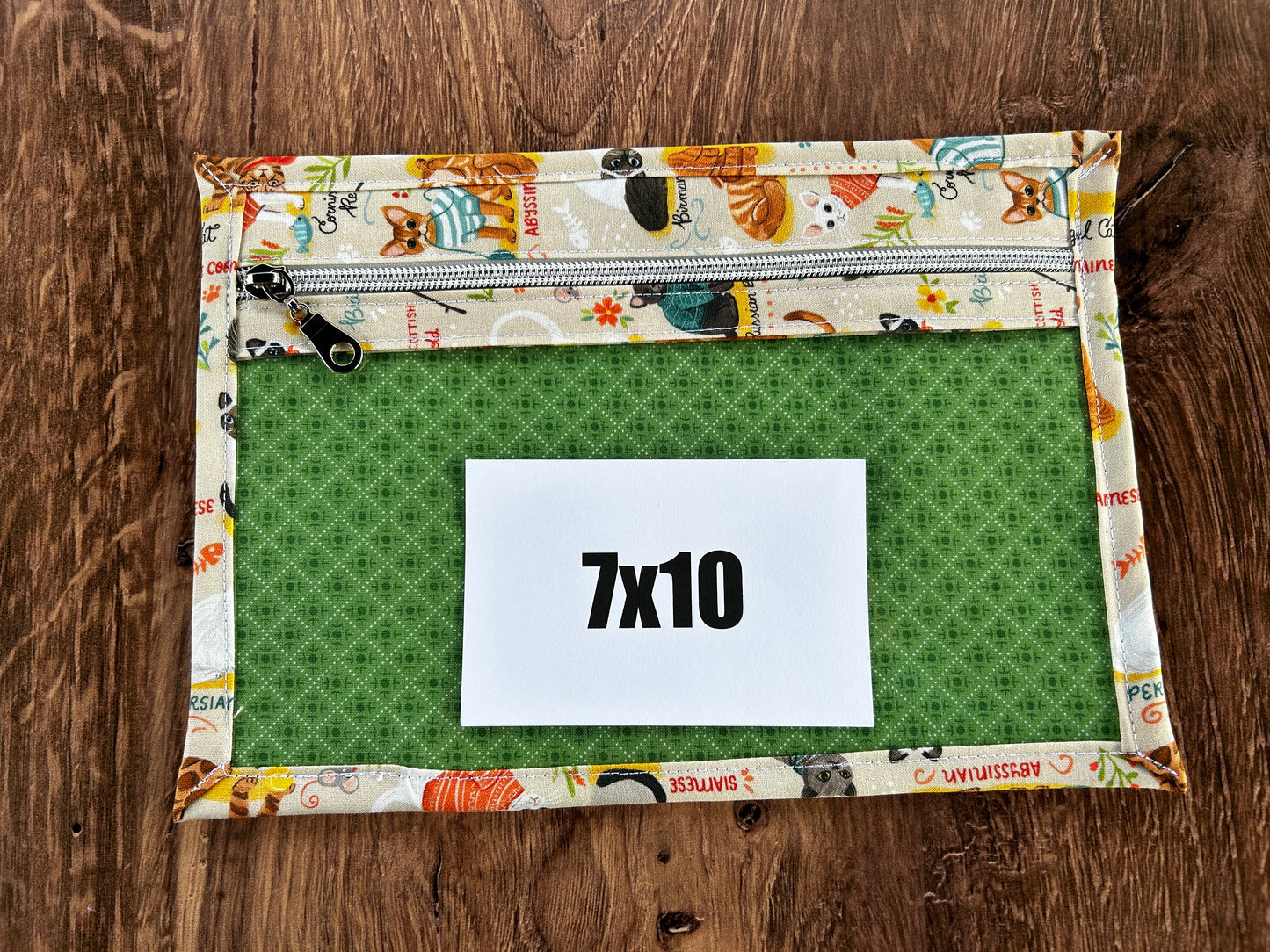 Vinyl Cross Stitch Project Bag - Embroidery bag - Project Bag - Knitting & Crochet Bag - Storage - Organizer - Cat Project Bag - Notions
