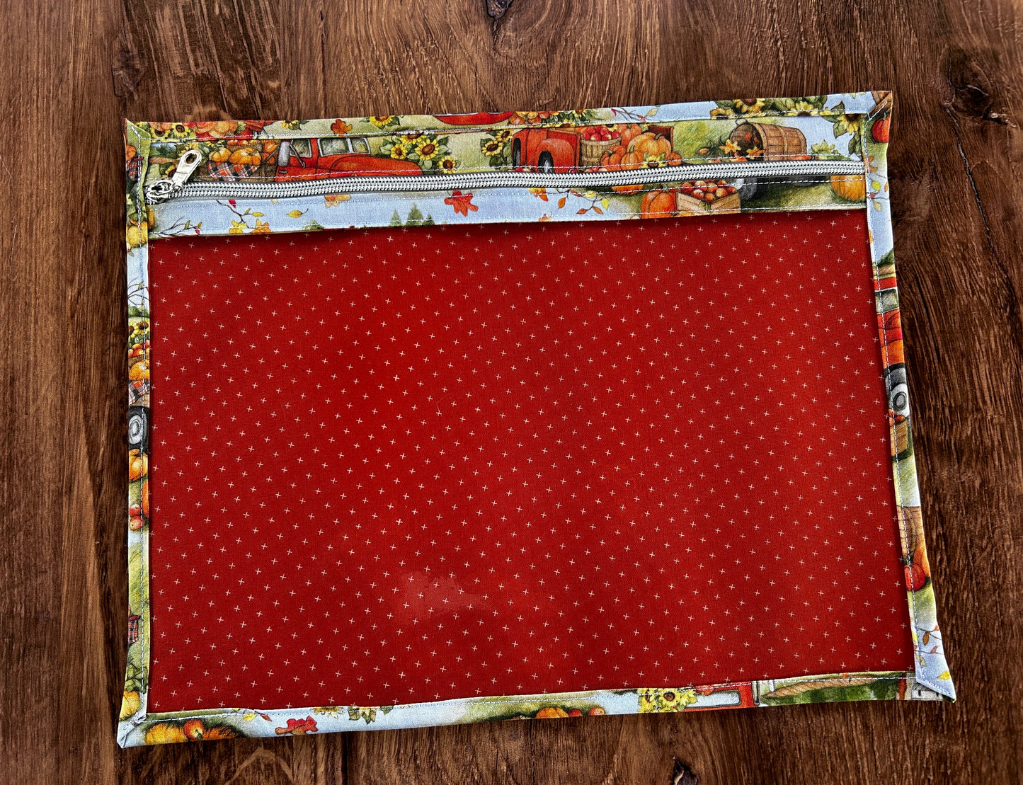 Vinyl Cross Stitch Project Bag - Embroidery bag - Project Bag - Knitting & Crochet Bag - Storage - Organizer - Autumn Project Bag - Notions