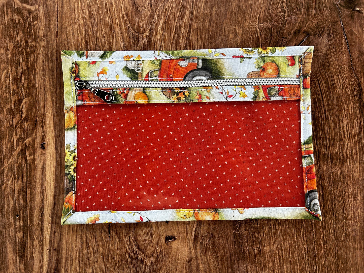 Vinyl Cross Stitch Project Bag - Embroidery bag - Project Bag - Knitting & Crochet Bag - Storage - Organizer - Autumn Project Bag - Notions