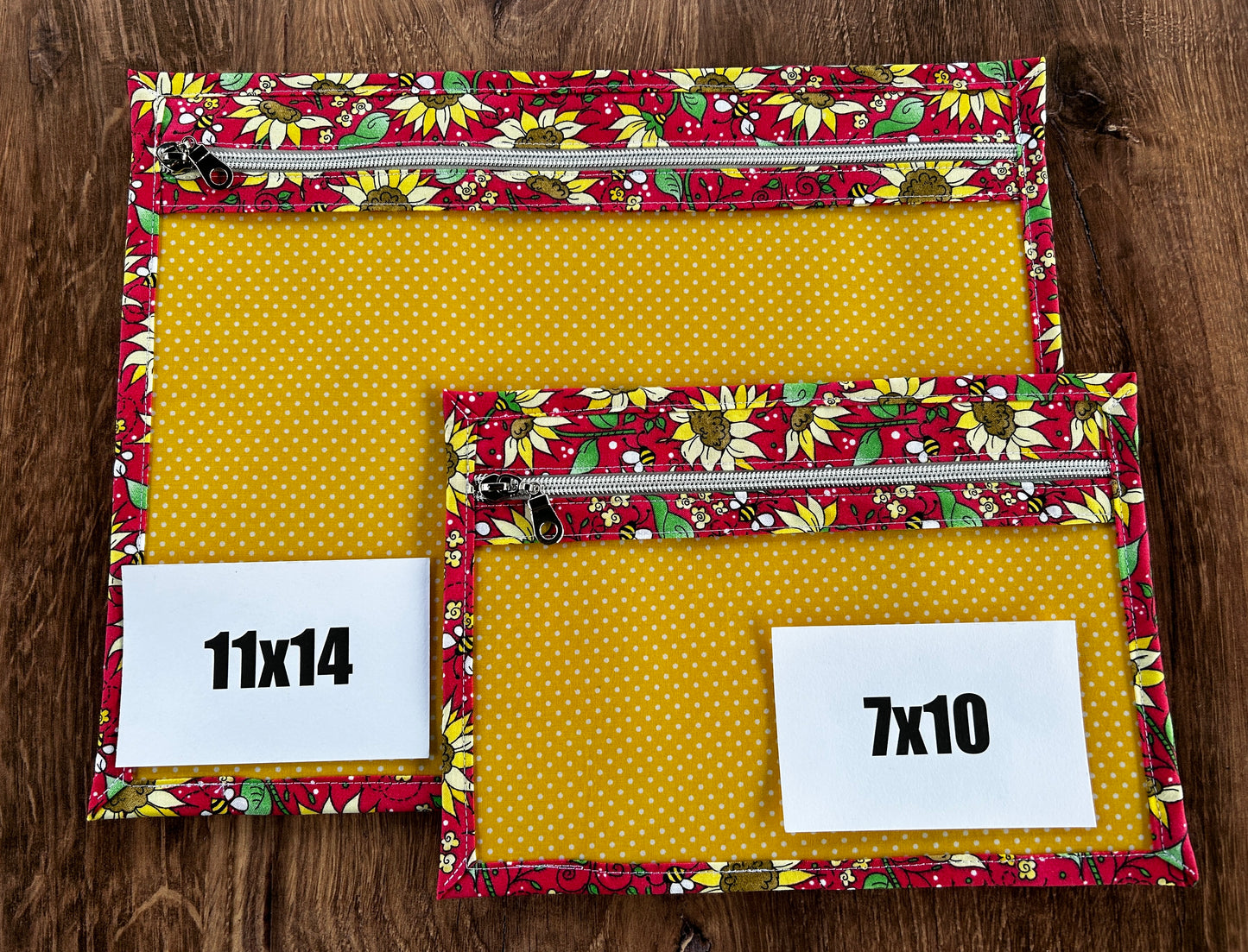 Vinyl Cross Stitch Project Bag - Embroidery bag - Project Bag - Knitting & Crochet Bag - Storage - Organizer - Notions - Flower - Sunflower